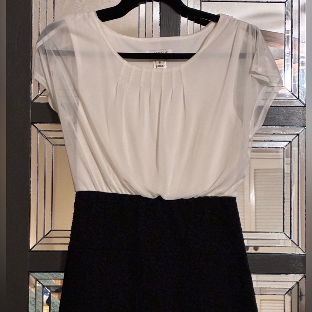 Elegant Black and White Mini Dress